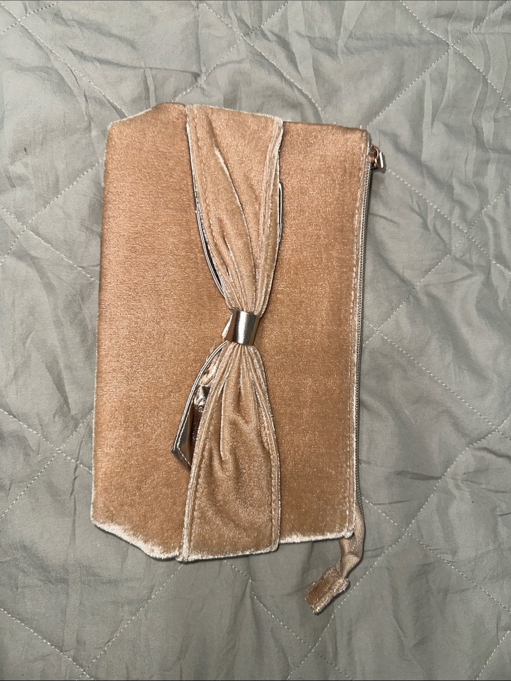 Velvet Bow Makeup Bag